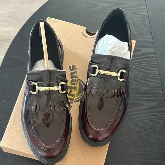Dr. Martens Dark Brown Loafers with Gold Buckle - Picture 3 of 6